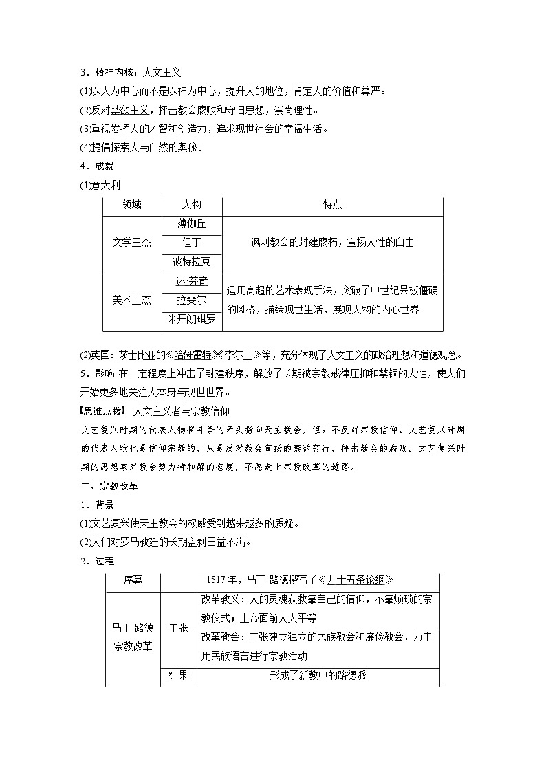最新高考历史一轮复习（部编版） 板块5 第11单元 第30讲　欧洲的思想解放运动（课件+讲义+练习）02