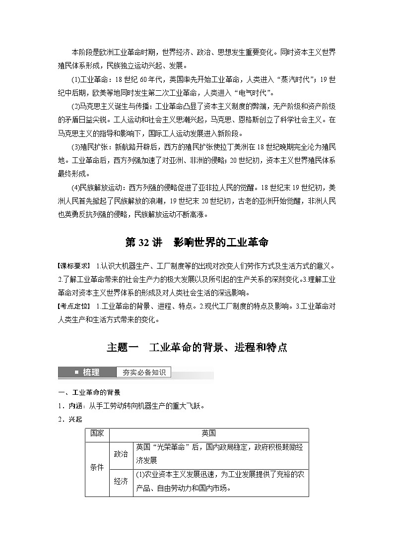 2024年高考历史一轮复习（部编版） 板块5 第12单元 第32讲　影响世界的工业革命（教师版）第2页