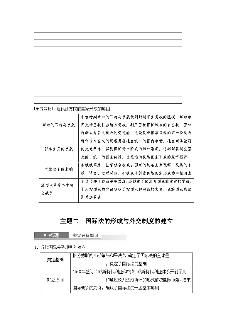 2024年高考历史一轮复习（部编版） 板块7 第16单元 第49讲　近代西方民族国家与国际法的发展（学生版）第3页