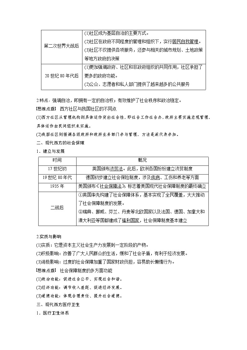 最新高考历史一轮复习（部编版） 板块7 第17单元 第54讲　现代西方的基层治理、社会保障、医疗卫生与货币体系（课件+讲义+练习）02