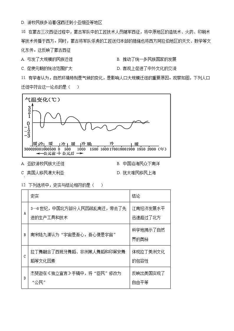 北京市丰台区2023-2024学年高二下学期期中练习历史试题A卷（原卷版+解析版）03