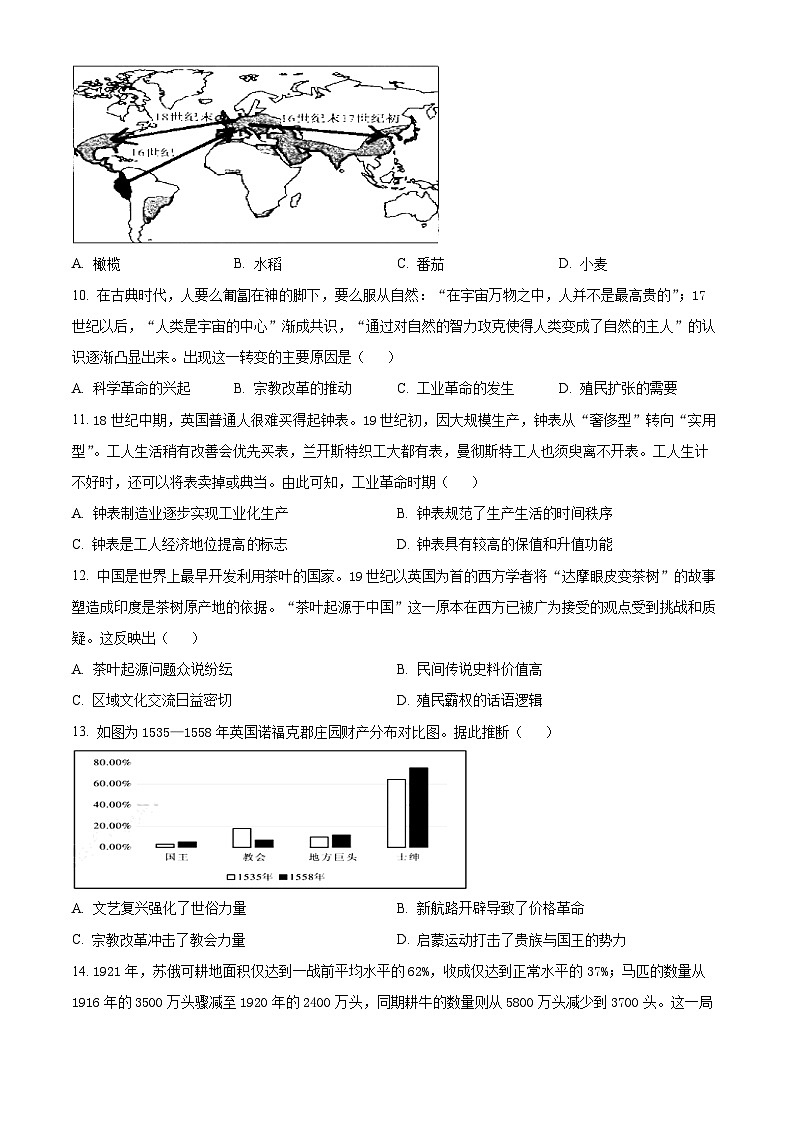 江苏省无锡市江阴市四校联考2023-2024学年高一下学期4月期中考试历史试题（原卷版+解析版）03