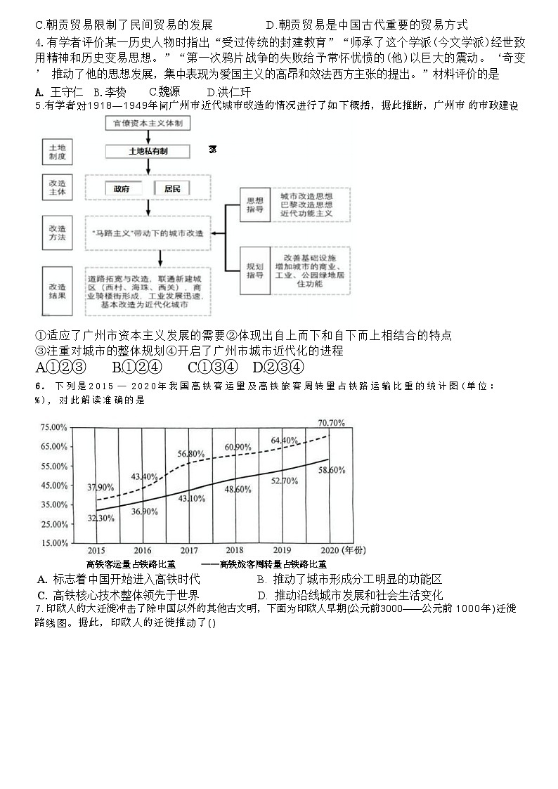 浙江省钱塘联盟2023-2024学年高二下学期期中联考历史试题第2页
