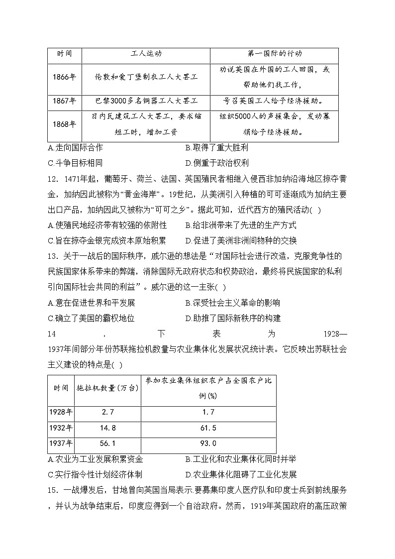 河南省洛阳市2023-2024学年高一下学期期中考试历史试卷(含答案)第3页