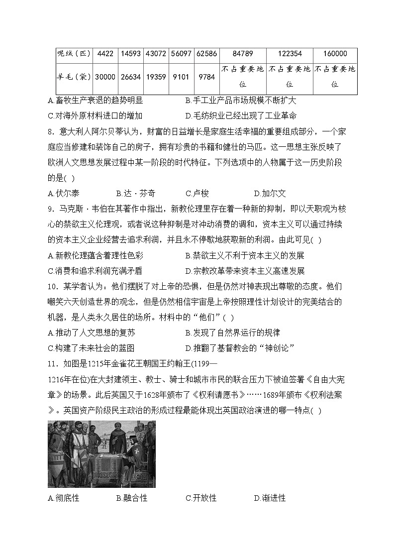 湖北省襄阳市鄂北六校联考2023-2024学年高一下学期4月期中考试历史试卷(含答案)第3页