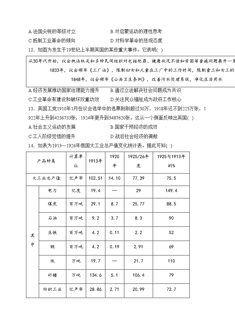 山东省济宁市2024届高考二模历史试卷(含答案)03