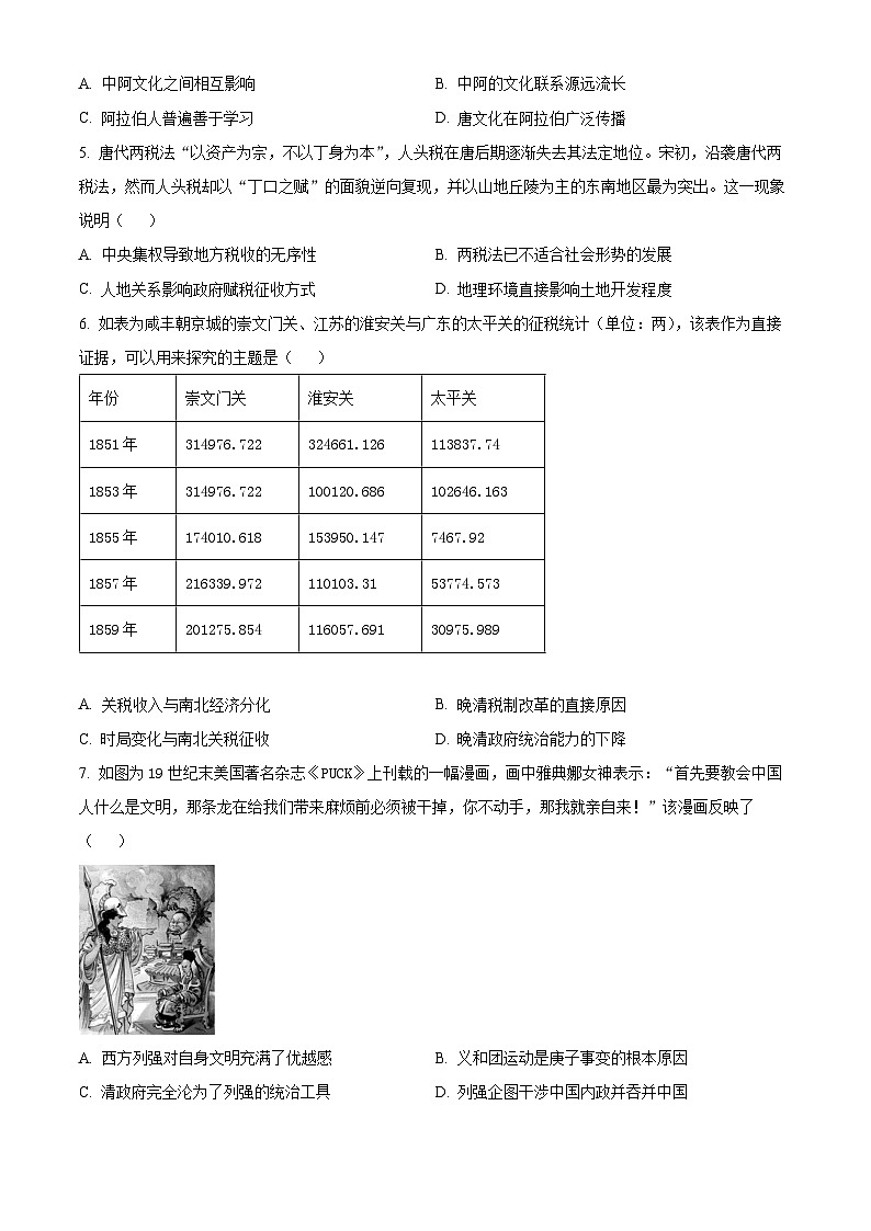 广东省茂名市高州中学2023-2024学年高二下学期期中考试历史试题（原卷版）第2页