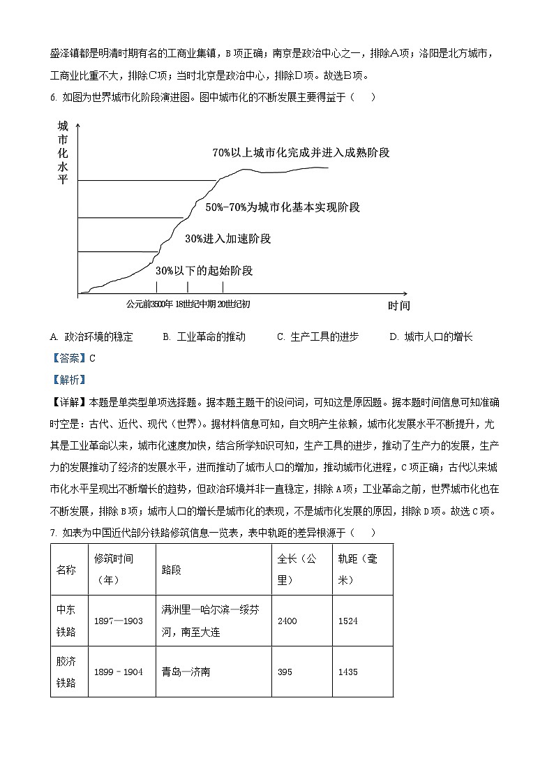 福建省三明市五县联合质检2023-2024学年高二下学期期中考试历史试题（原卷版+解析版）03