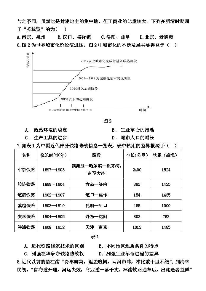 2023-2024学年第二学期半期考五县联合质检高二历史试卷第2页