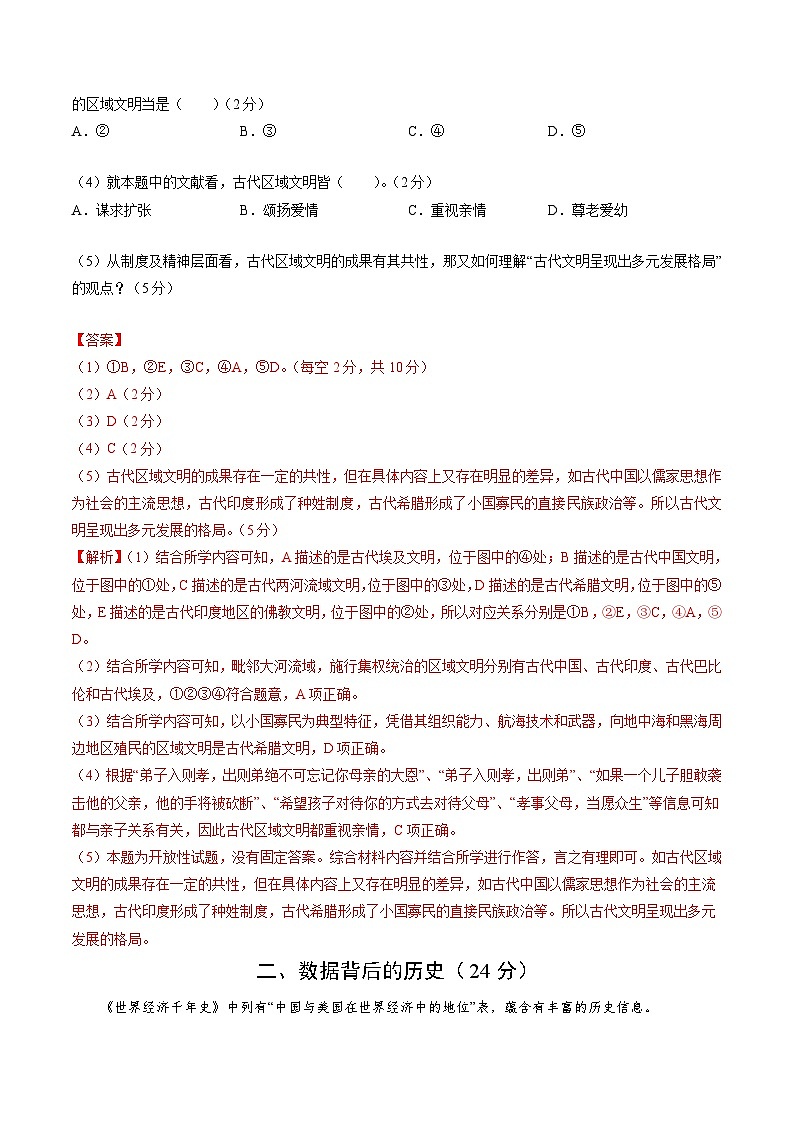2024年高考押题预测卷—历史（上海卷02）（全解全析）第2页