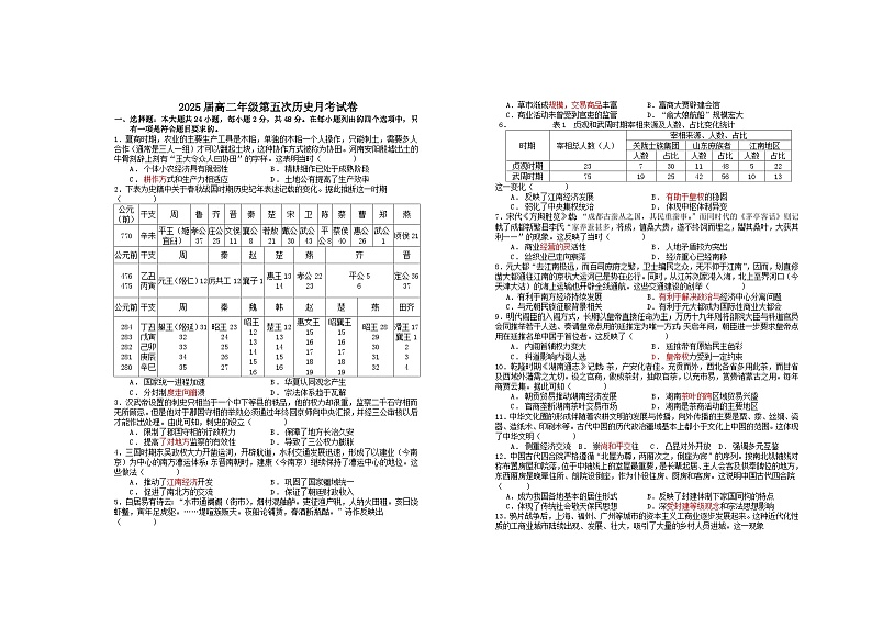 2024宜春上高二中高二下学期3月月考试题历史含答案01