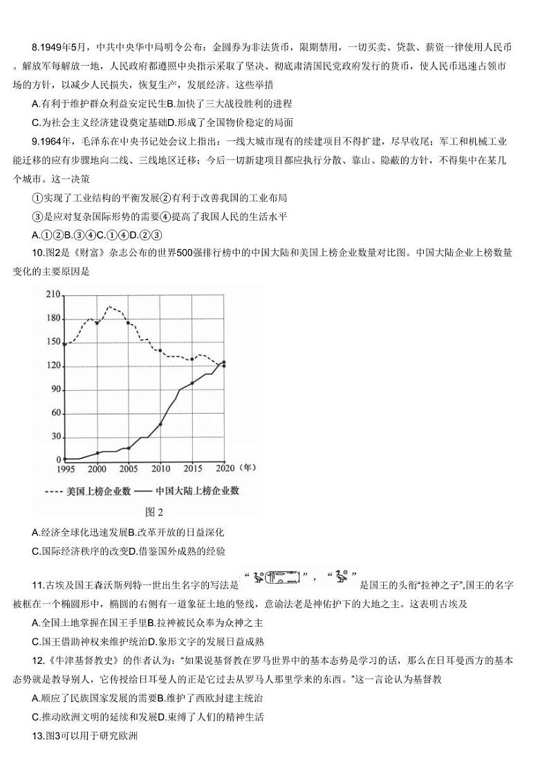 2024届东北三省四城市联考暨沈阳市高三下学期二模历史试题第2页