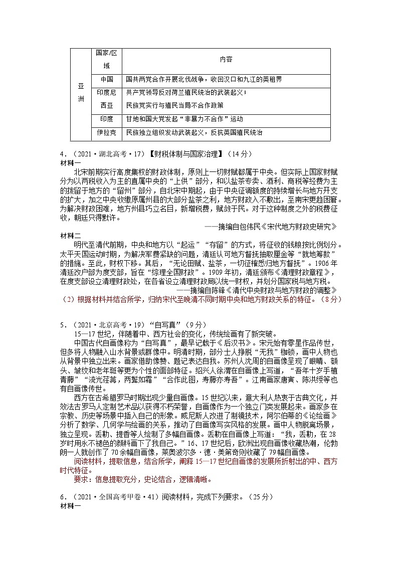 2007-2023年高考真题汇编 特征特点类主观题 2024届高三统编版历史二轮专题复习训练题（含答案解析）第2页