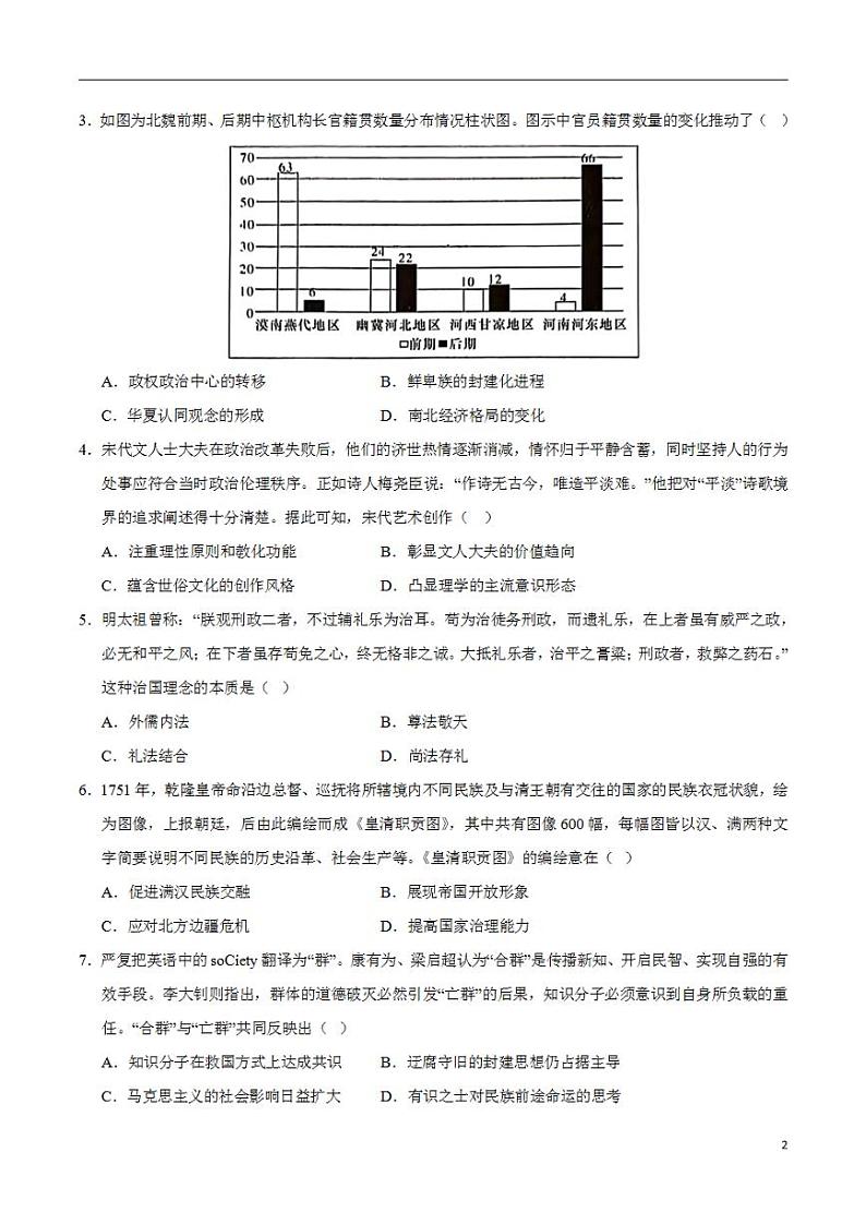 2024年高考押题预测卷—历史（广东卷01）（考试版）02