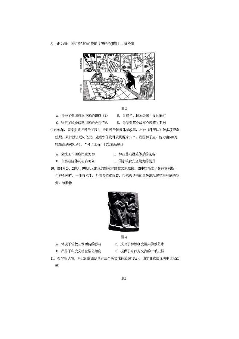 2024届山东潍坊市高三二模历史试题03