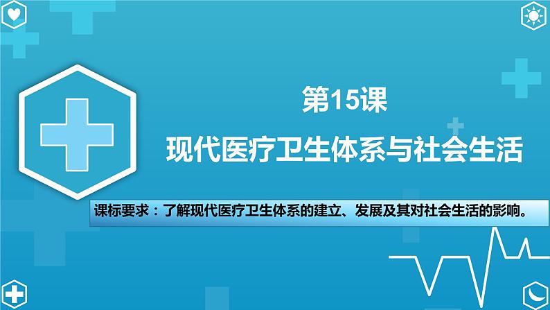 2023-2024学年高二历史同步精品课堂-第15课 现代医疗卫生体系与社会生活(精品课件)(选择性必修2：经济与社会生活)第1页