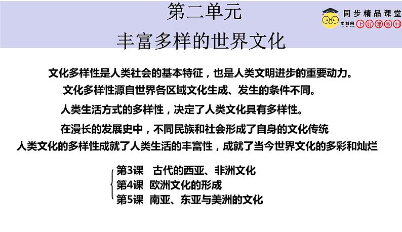 2023-2024学年高二历史同步精品课堂-第3课   古代西亚、非洲文化(精品课件)(选择性必修3：文化交流与传播)01