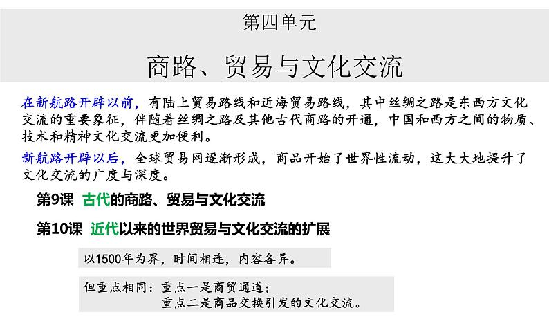 2023-2024学年高二历史同步精品课堂-第9课   古代的商路、贸易与文化交流(精品课件)(选择性必修3：文化交流与传播)第1页