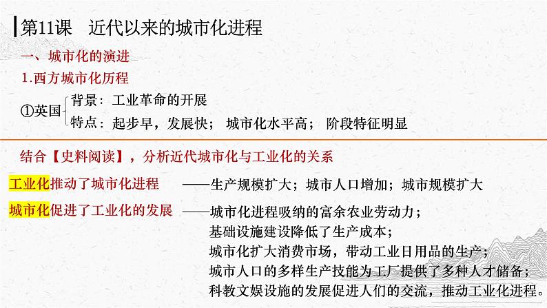 第11课 近代以来的城市化进程  课件 ------2023-2024学年高二历史统编版（2019）选择性必修2第4页