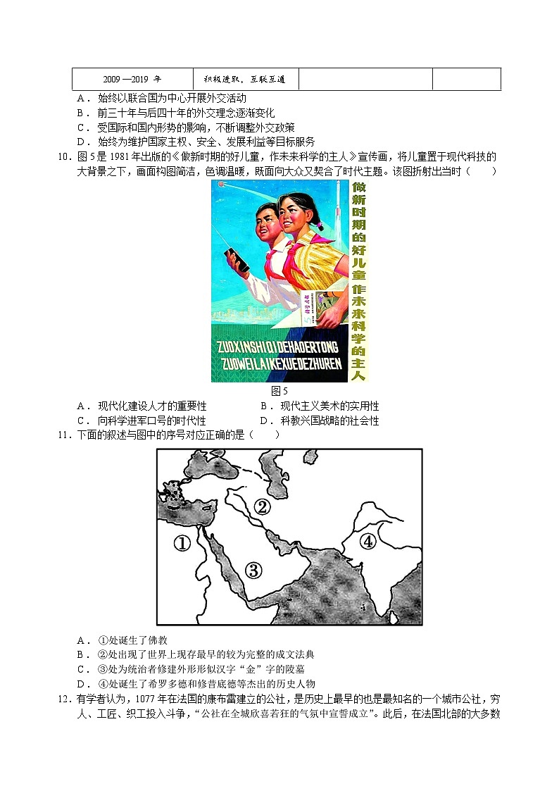 2024届江西省南昌市第十九中学高三下学期第三次模拟考试历史试题03