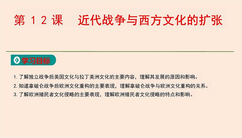 第12课近代战争与西方文化的扩张课件--2023-2024学年高二下学期历史统编版（2019）选择性必修3文化交流与传播 (1)01