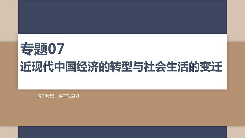 2024届统编版高考历史二轮复习专题07  近现代中国经济的转型与社会生活的变迁 课件01