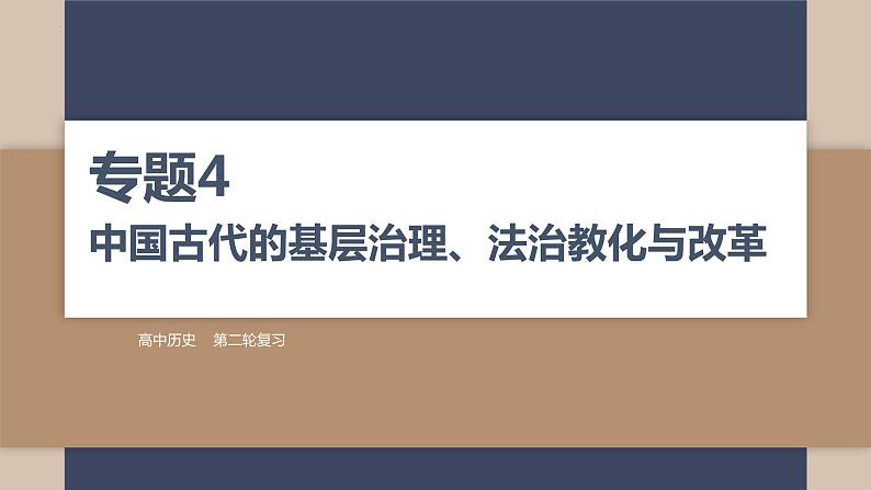 2024届高考历史二轮复习专题4 中国古代的基层治理、法治教化与改革 课件01