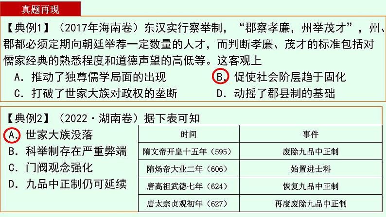 “选贤任能”—古代官员的选拔与管理课件 --2024届高三历史统编版选择性必修1二轮复习第7页