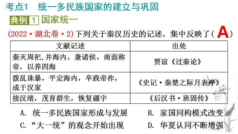 第2讲 秦汉：统一多民族封建国家的初步发展时期 课件 2024届高三统编版（2019）历史二轮专题复习06