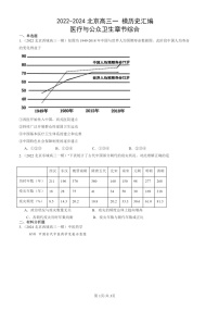 2022-2024北京高三一 模历史试题分类汇编：医疗与公众卫生章节综合