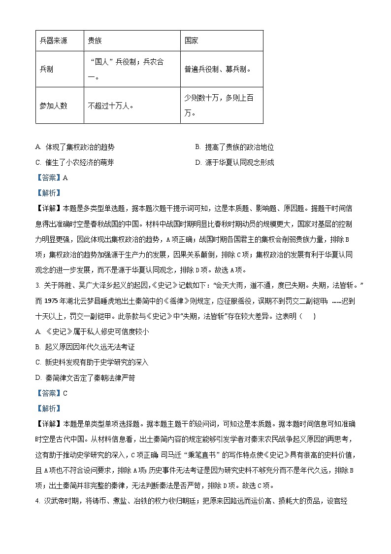 黑龙江省牡丹江市第一高级中学2023-2024学年高二下学期期中历史试题（解析版）第2页