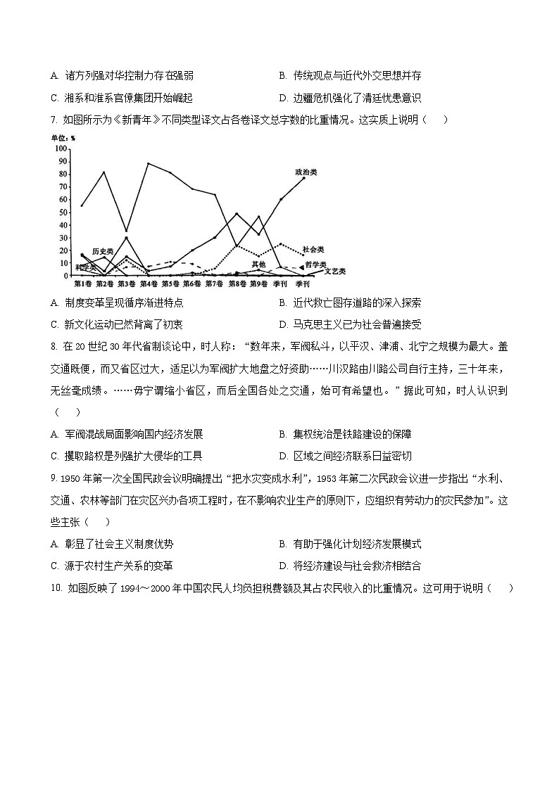 2024沧州部分高中高三下学期二模试题历史含解析第3页