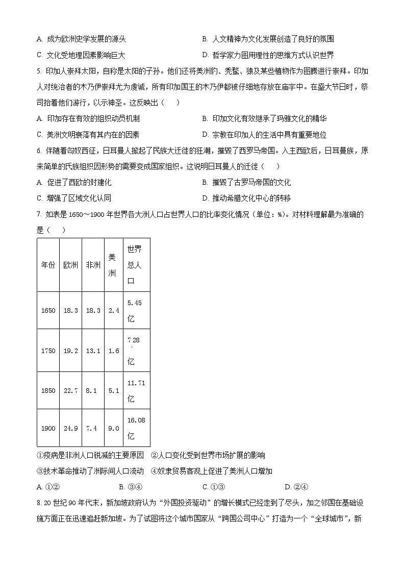 辽宁省朝阳市建平县高级中学2023-2024学年高二下学期期中考试历史试卷（原卷版+解析版）02