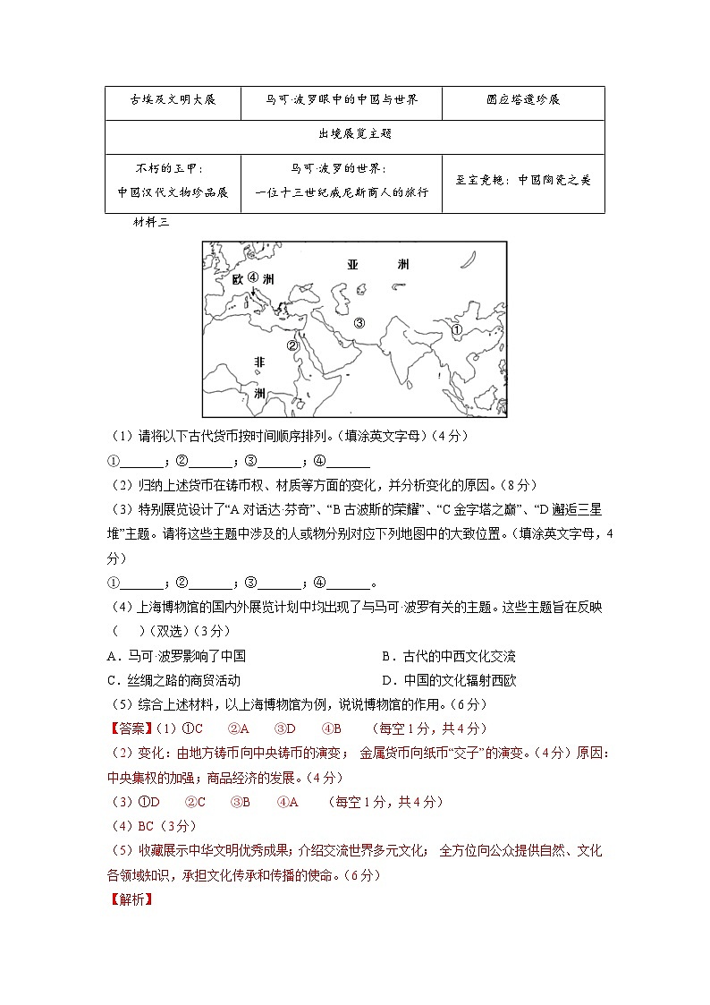53，历史仿真模拟卷02-2024年上海市普通高中学业水平考试5月等级性考试02