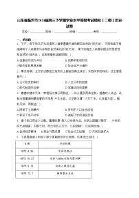 山东省临沂市2024届高三下学期学业水平等级考试模拟（二模）历史试卷(含答案)