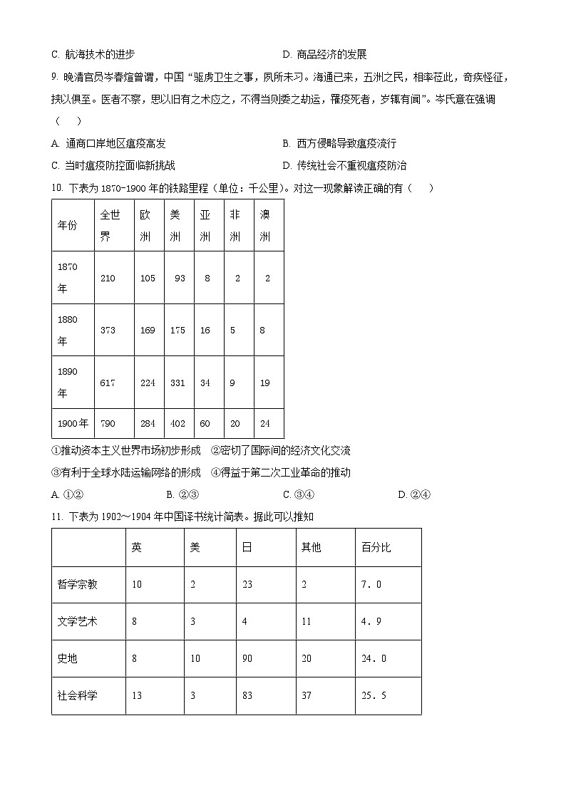 黑龙江省牡丹江市第一高级中学2023-2024学年高二下学期5月期中考试历史试题（Word版附解析）03