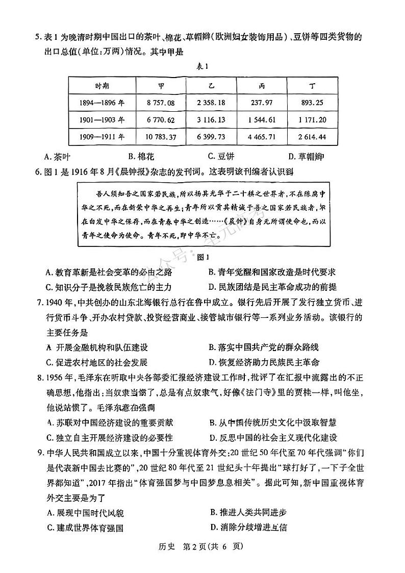山东省智慧上进2024届高三下学期5月大联考历史试题（PDF版附解析）第2页