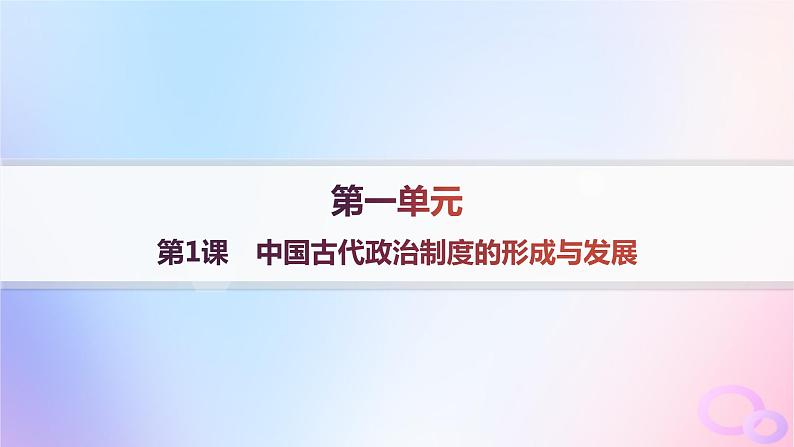 2025年高中历史第1单元政治制度第1课中国古代政治制度的形成与发展课件部编版选择性必修101