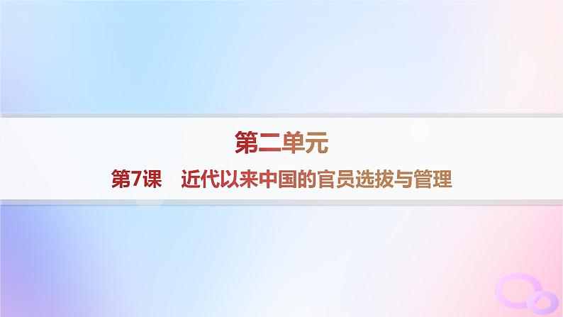 2025年高中历史第2单元第7课近代以来中国的官员选拔与管理课件部编版选择性必修1第1页