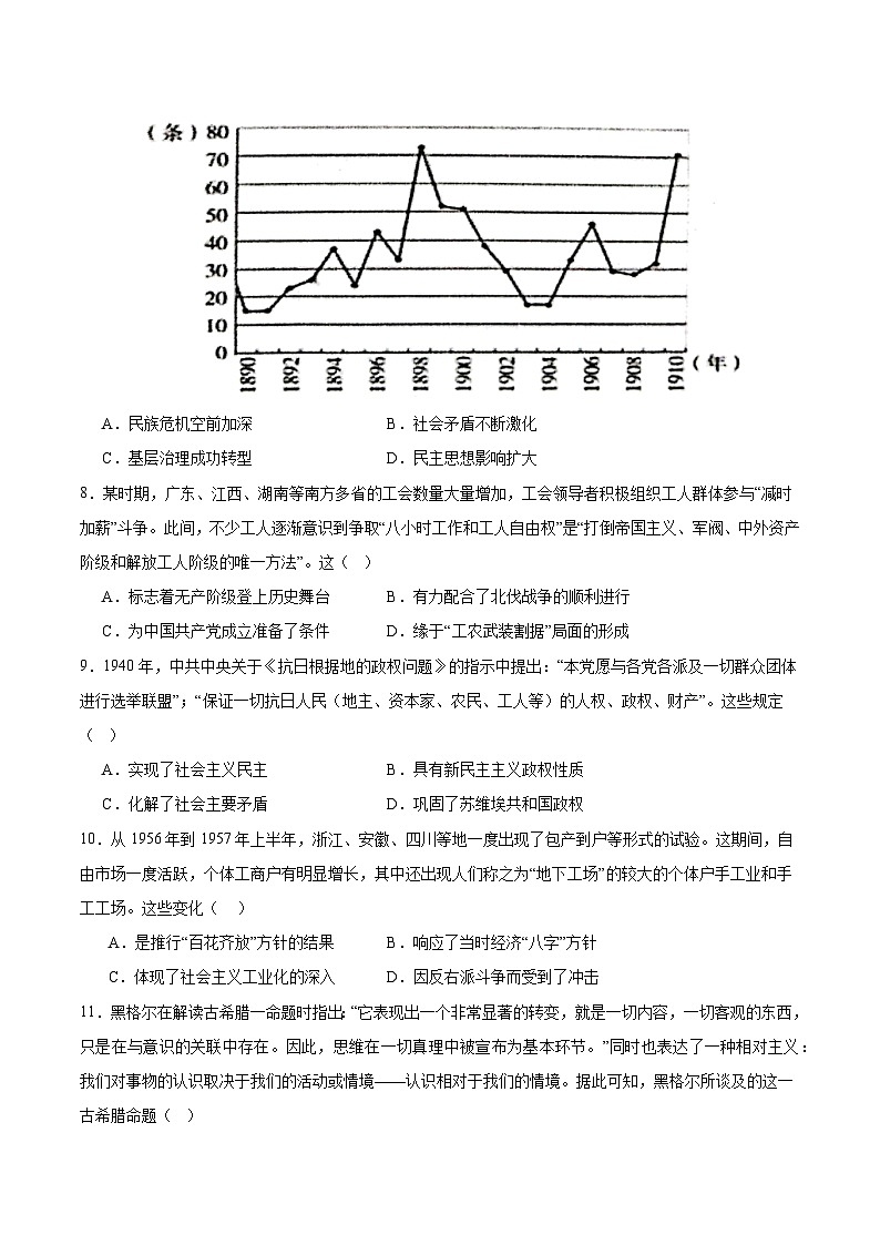 模拟卷06 -【冲刺高考·临考模拟】备战2024年高考历史模拟卷（广东专用）03