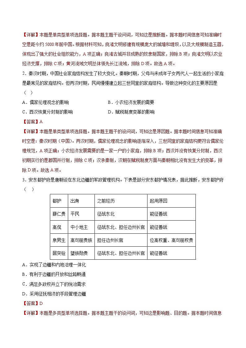 模拟卷07 -【冲刺高考·临考模拟】备战2024年高考历史模拟卷（广东专用）02