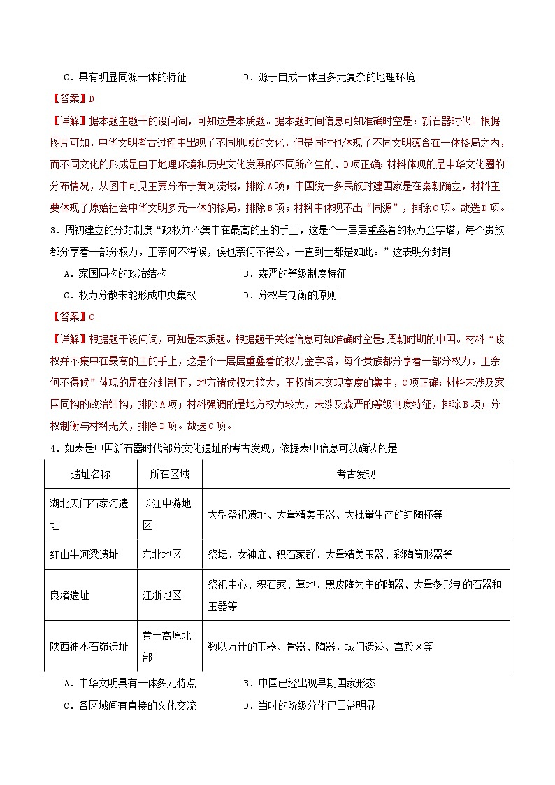 备战2024年高考历史易错题精选中国古代史选择题50题专练教师版02