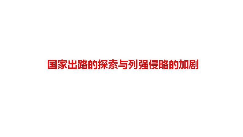 国家出路的探索与列强侵略的加剧 考点突破课件--2024届高三历史统编版二轮复习第1页