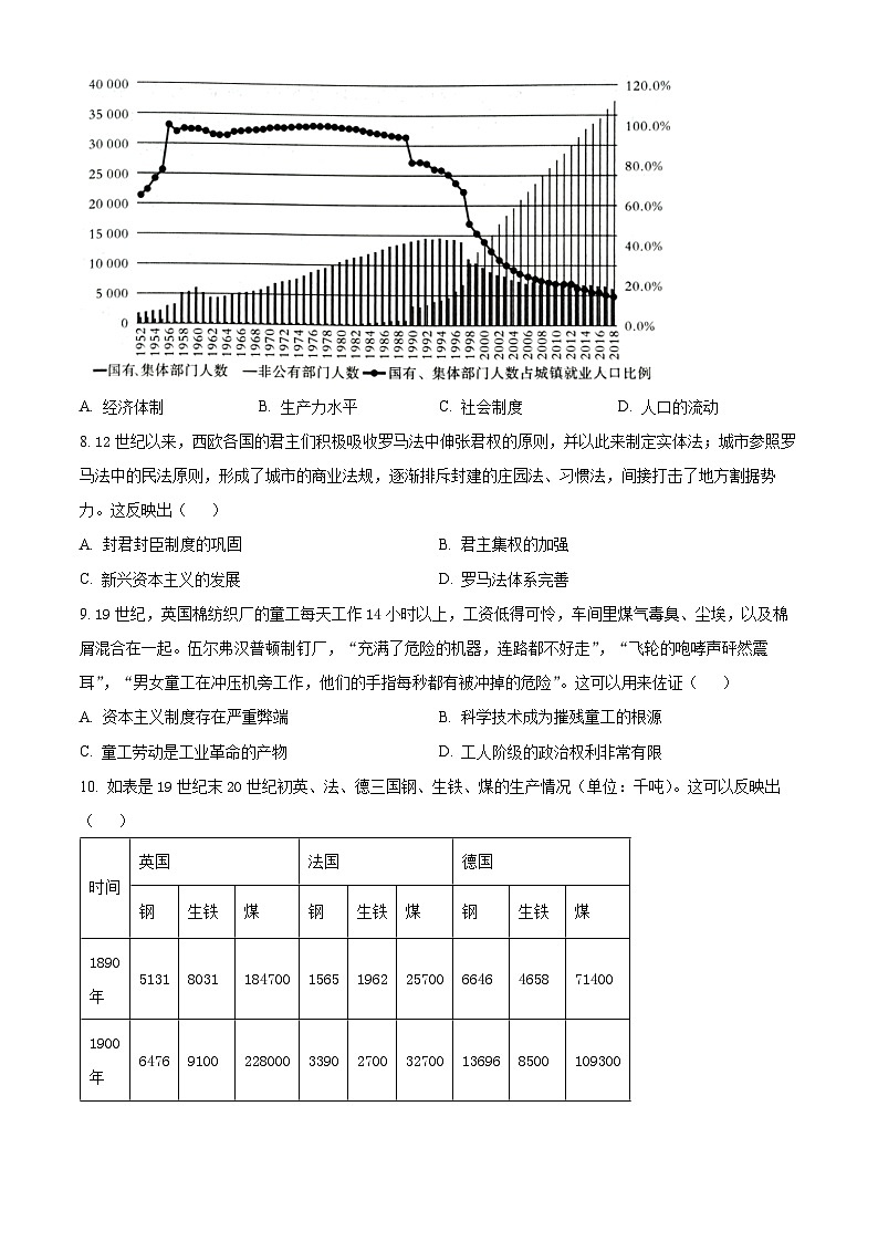 2024届湘豫名校联考高三下学期考前保温文综试题-高中历史（学生版+教师版）03