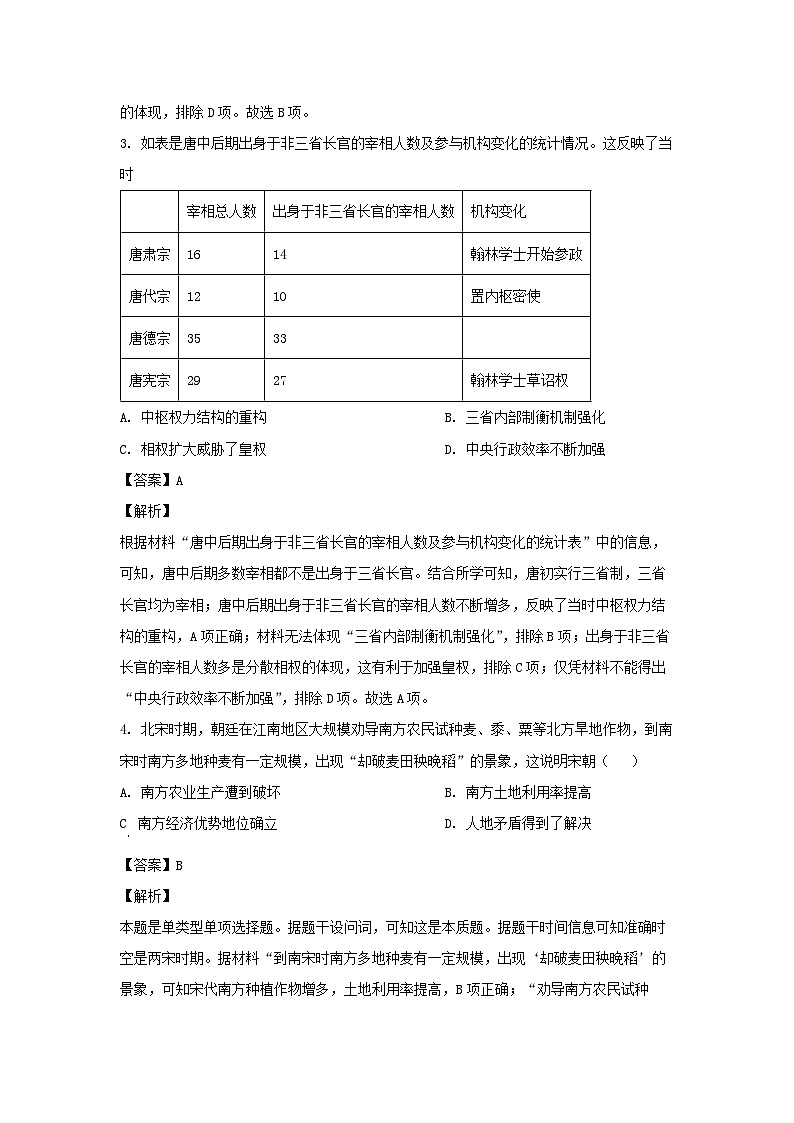 河北省2024届高三新高考考前提分演练（三）历史试卷（解析版）第2页