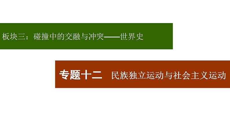 民族独立运动与社会主义运动 课件 2024年高考历史二轮复习03