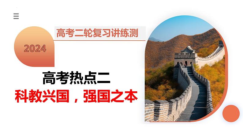 科教兴国，强国之本（课件） 2024年高考历史二轮复习第1页