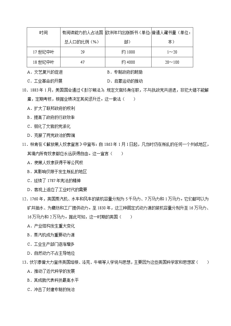 湖南省永州市道县第一中学2023-2024学年高一下学期期中考试历史试题03