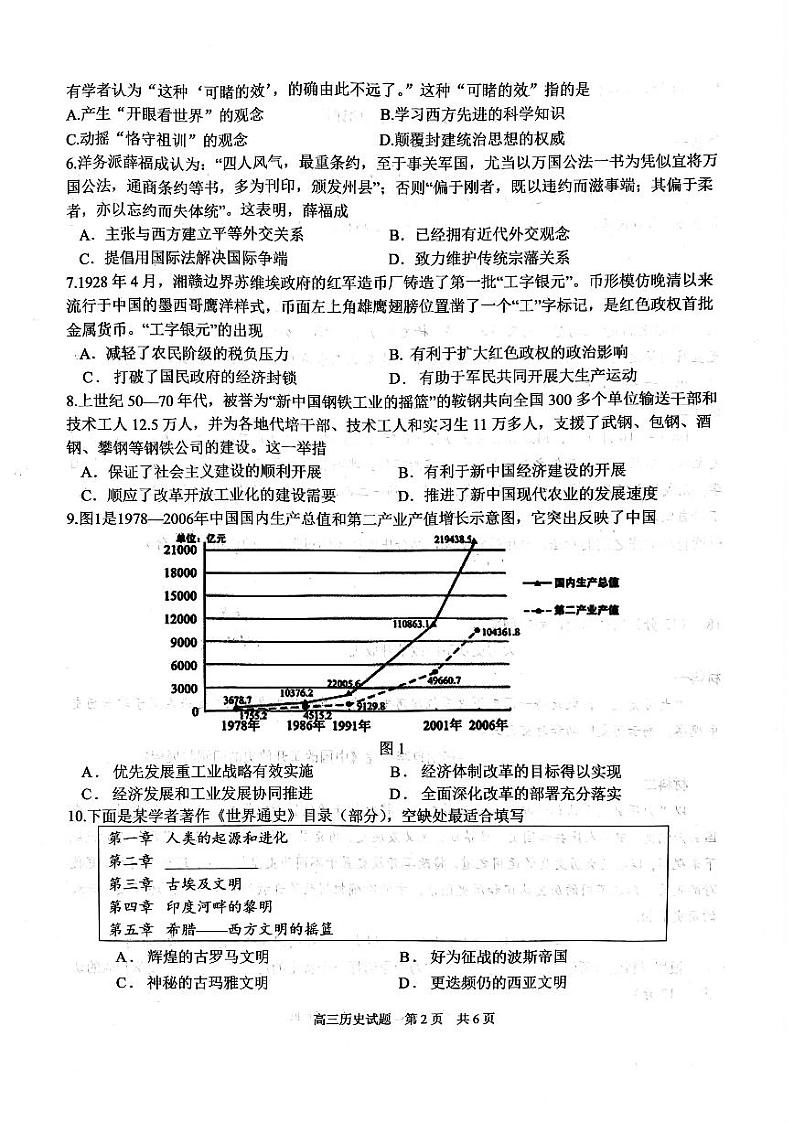 2024山东省实验中学高三下学期5月模考历史试题扫描版含答案02