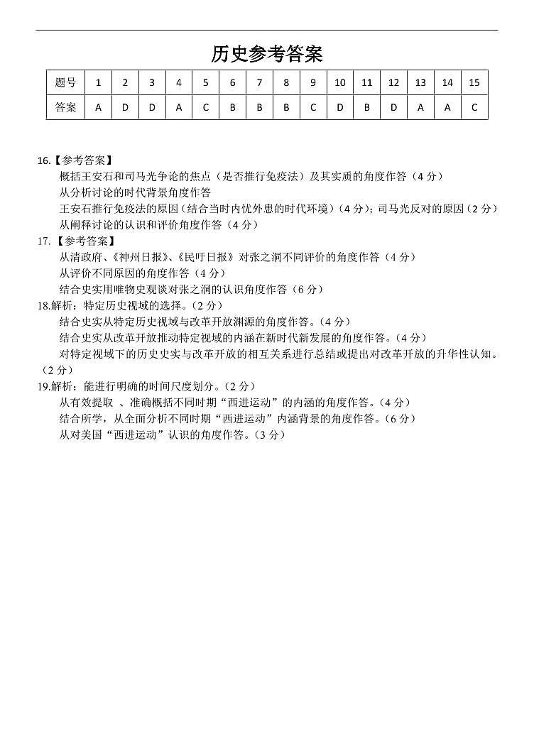 历史试题答案第1页